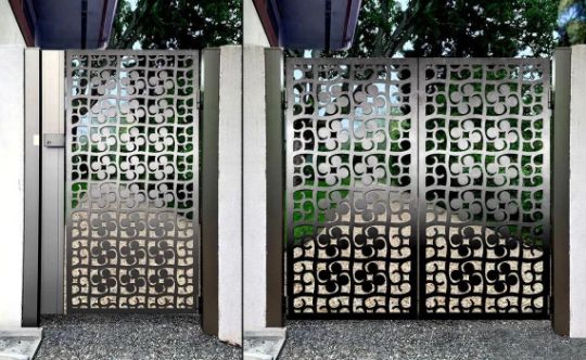 Laser Cut Artistic Floral Design Metal Side Walk Gate | Modern Fabrication Metal Yard Gate| Made in Canada – Model # 836-Taimco