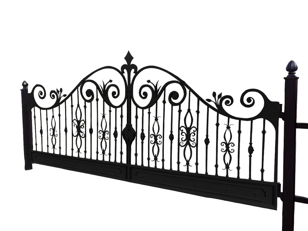 Luxurious Royal Majestic Modern Art Metal Entry Gate | Wrought Iron Gate Custom Fabrication Driveway Gate | Made in Canada – Model 177