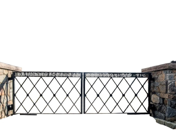 Maze Design Entrance Gate | Custom Fabricated Wrought Iron | Heavy Duty Driveway Gate | Made in Canada – Model # 854