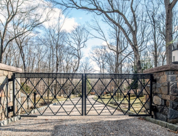 Maze Design Entrance Gate | Custom Fabricated Wrought Iron | Heavy Duty Driveway Gate | Made in Canada – Model # 854-Taimco