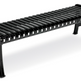 Metal Bench Aluminum Cast Frame & Steel Slat Seating | Without Back & Arms | Model MB182-BL-Taimco