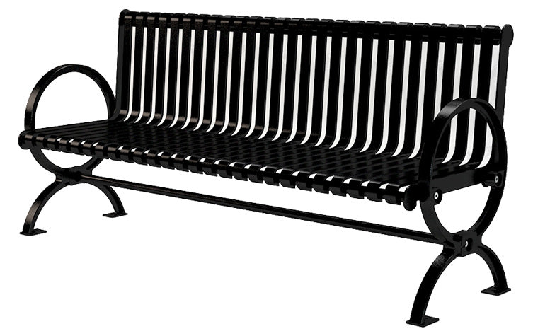 Metal Bench Aluminum Frame Cast & Steel Slat Seating | Model MB198-Taimco