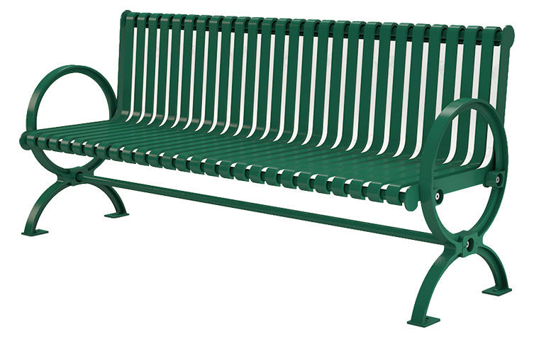 Metal Bench Aluminum Frame Cast & Steel Slat Seating | Model MB198-Taimco