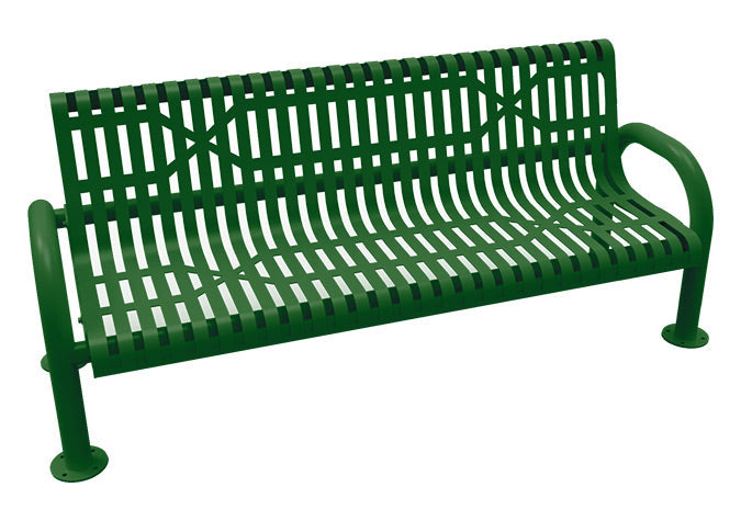 Metal Bench Top and Back Steel Slatted | Model MB215-Taimco