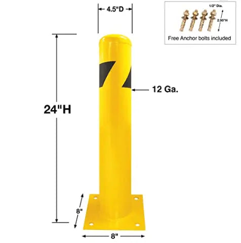 Metal Bollard Seamless Simple Design - Powder Coted - Model BOLL2553-Taimco