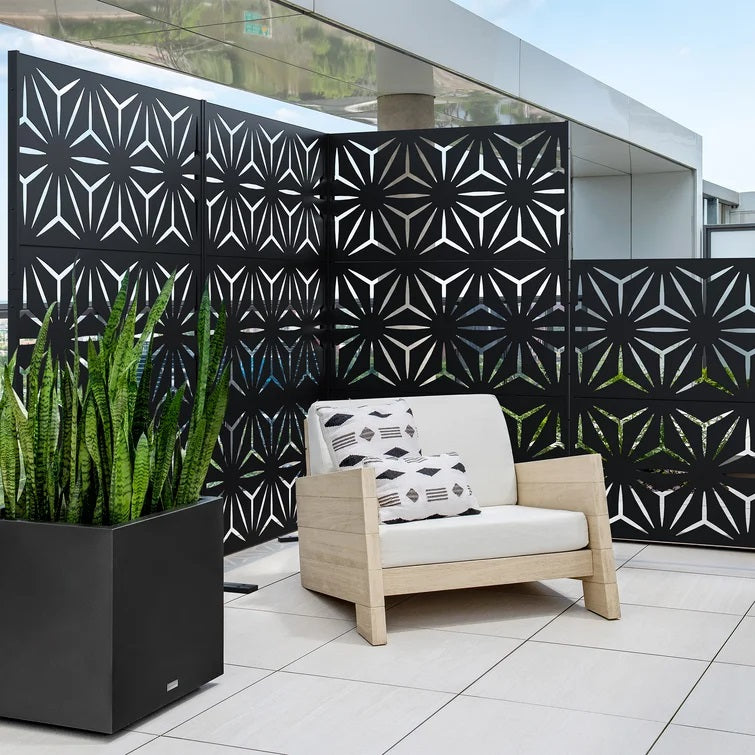 Modern Laser Cut Diamond Design Metal Privacy Screen | Custom Fabrication Heavy Duty Privacy Panel| Made in Canada – Model # PP602-Taimco