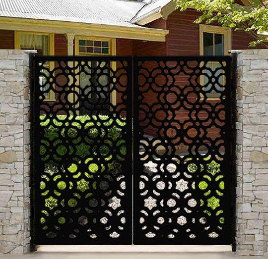 Modern Laser Cut Metal Back Yard Gate | Custom Fabrication Metal Yard Side Gate | Made in Canada – Model # 211-Taimco