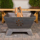 Modern Laser Cut Sun Design Outdoor Fire Pit | Portable Construction Fire Wood Bowl for Outdoor &amp; Indoor Usage| Made in Canada – Model # WBFP630-Taimco