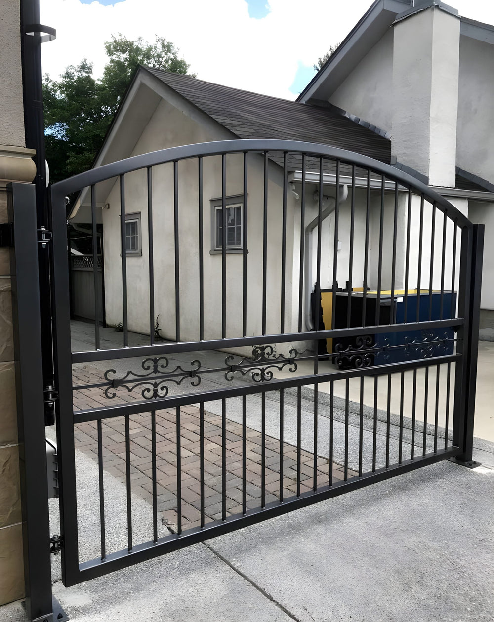 Modern Simplistic Iron Driveway Gate | Classic Heavy Duty Metal Entry Gate | Made in Canada– Model # 199-Taimco