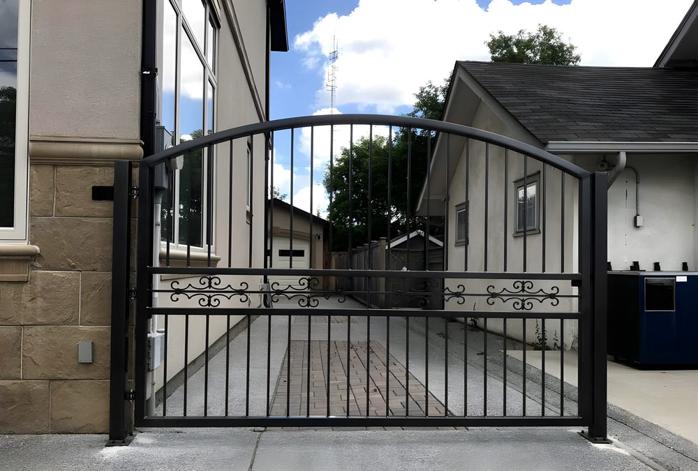 Modern Simplistic Iron Driveway Gate | Classic Heavy Duty Metal Entry Gate | Made in Canada– Model # 199-Taimco