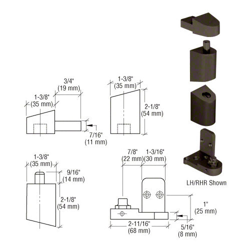 Sunshine Pivot Door In swing| Square Top With kickplate | Model # IWD 1026-Taimco