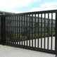 Modern Vertical Stripe Design Entry Gate |Fence Design Heavy Duty Metal Driveway Gate | Made in Canada – Model # 059-Taimco