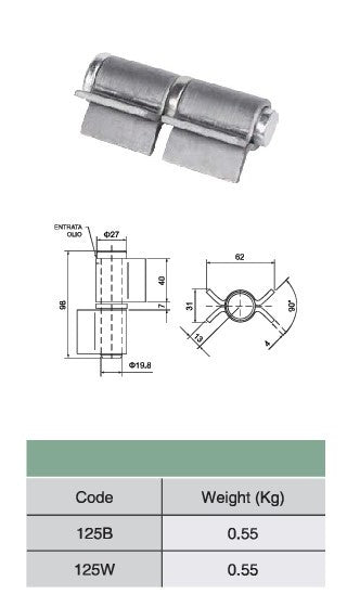 Open Weld Hinge With Bearing & Washer | Model # OWHB-125 ( Pack of 100 )-Taimco