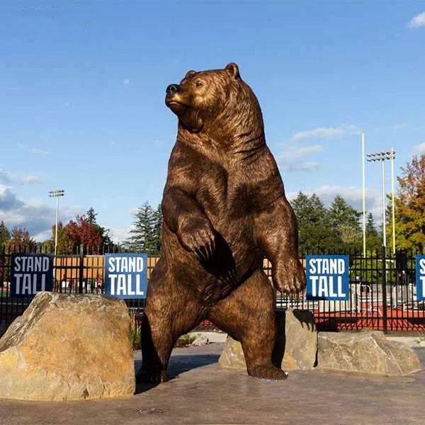 Outdoor Large Bronze Bear Statue Campus Mascot Model # MSC1293-Taimco