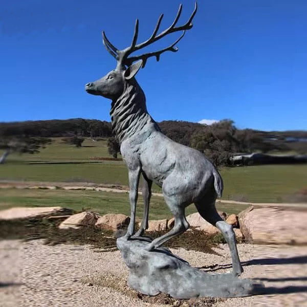 Outdoor Patina Life Size Bronze Elk Statue Model # MSC1296-Taimco