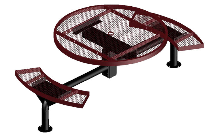 Outdoor Round Accessible Picnic Tables | Picnic Table & Seat | Model ADAPT228-Taimco