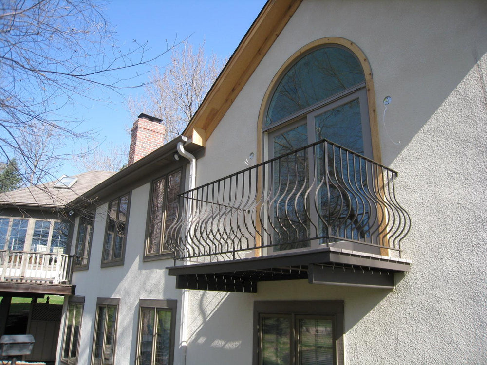 Oval Wrought Iron Balcony Railing Design - Railing Balcony Panels - Simple Style Rail - Made in Canada - Model # DRP984-Taimco