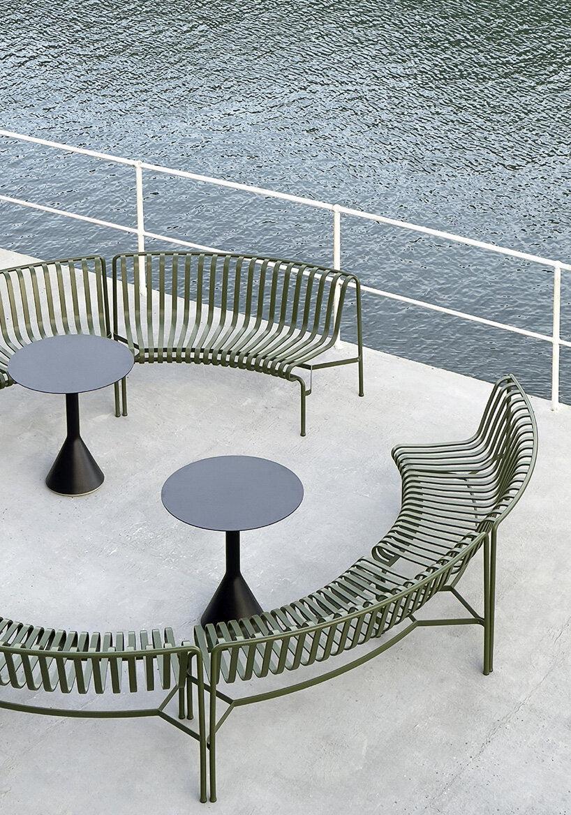 Palissade Modular Circular Outdoor Metal Bench | Model COLL1703 ( Set of 4 )-Taimco