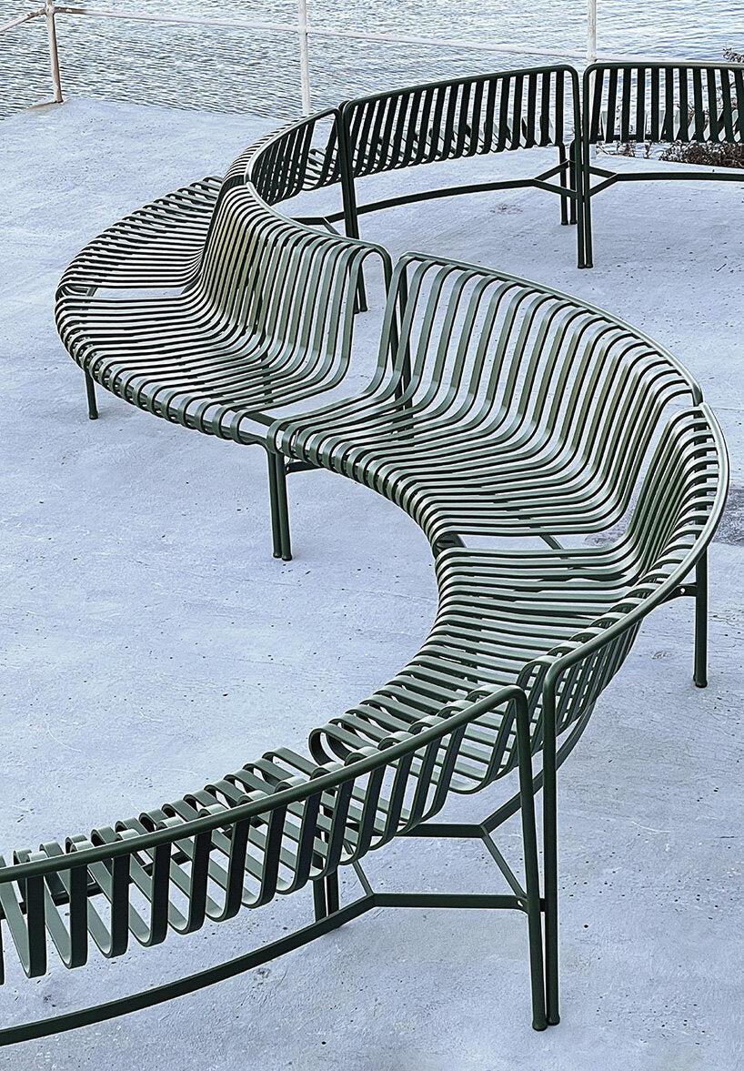 Palissade Modular Circular Outdoor Metal Bench | Model COLL1703 ( Set of 4 )-Taimco