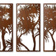 Pandanus Triptych Laser Cut Design | Wall Decorative Panels | Metal Art Accent - Model # WD915-Taimco