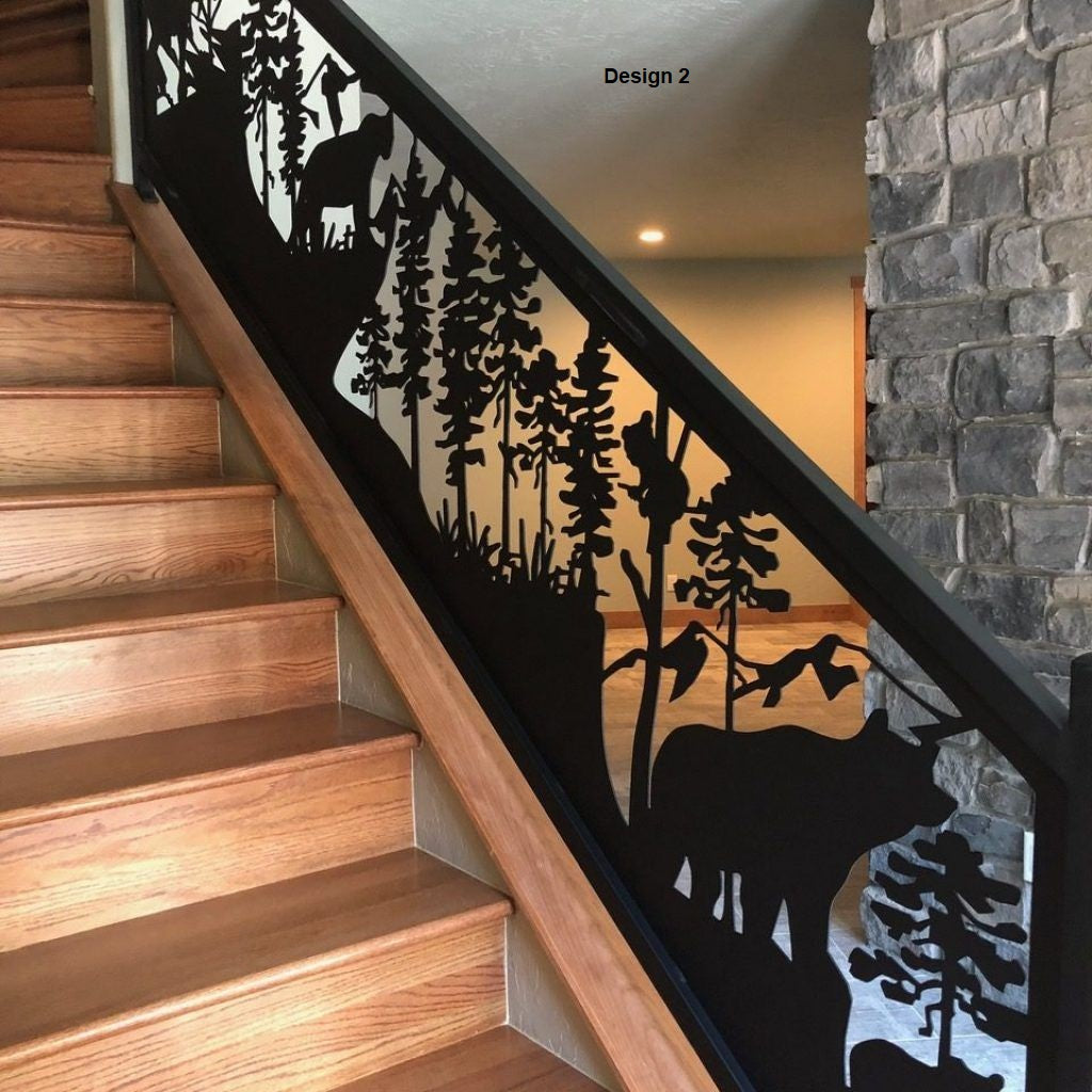 Tree Cnc Railing Plasma Cut Metal Stair Railing Panel | Hand Railing | Decorative Moder