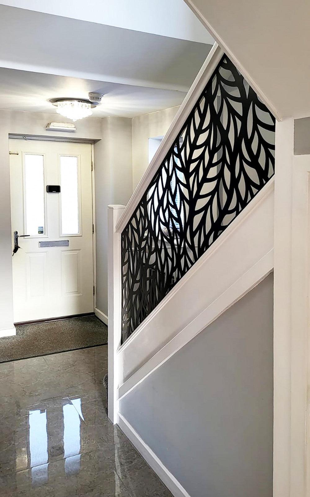 Cut Out Start Railing Plasma Cut Metal Stair Railing Panel | Hand Railing | Decorative Moder