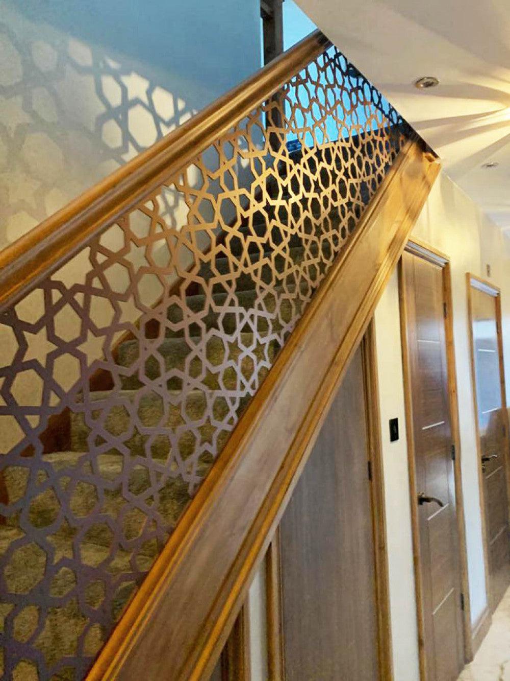 Plasma Cut Metal Stair Railing Panel - Hand Railing | Decorative Moder