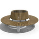 Round Bench with back - Wooden Bench on Concrete Base | Model COLL1691-Taimco