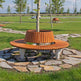 Round Bench with back - Wooden Bench on Concrete Base | Model COLL1691-Taimco