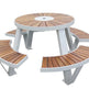 Round Bench without back - Wooden Bench on Galvanized Steel Base | Model COLL1692-Taimco