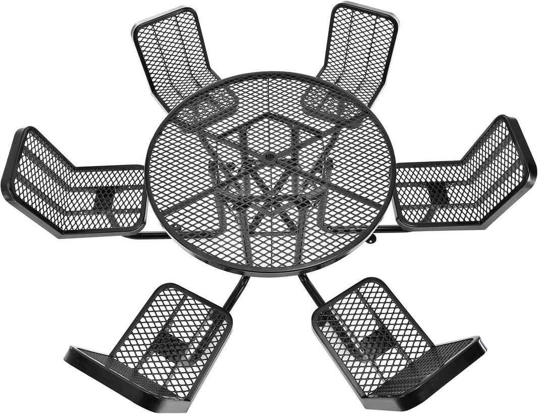 Round Expanded Metal Carousel Picnic Table with 6 Seats Picnic | Model PT199-Taimco