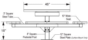 Round Steel Picnic Stationary Mount Table Picnic Table & Seat - Model PT202-Taimco