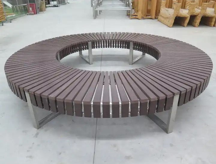 Round Tree Wood Bench for Outdoor Public Street and parks | Model COLL1694-Taimco