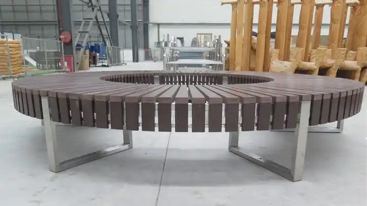 Round Tree Wood Bench for Outdoor Public Street and parks | Model COLL1694-Taimco