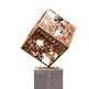 Sculpture Autumn Cube Banksia - Outdoor and Indoor Metal Art Decorative Unique Peace | Metal Art Accent - Model # MA1150-Taimco