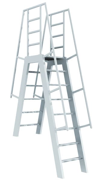 Ship Aluminum Ladders With Platform and Return 60 & 75 Standard Degrees - Model # SL1488-Taimco