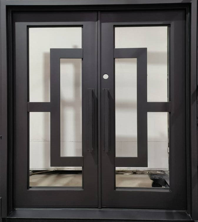 Simple Modern iron door Design | Square Top With kickplate | Model # IWD 1002-Taimco