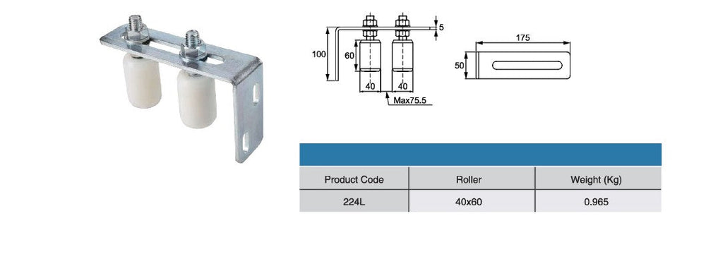 Slide Door or Gate Roller Guide Bracket | Model # 224L (Pack of 25)-Taimco