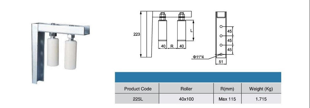 Slide Door or Gate Roller Guide Bracket | Model # 225L (Pack of 25)-Taimco