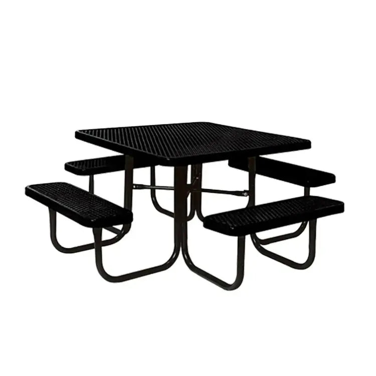 Square Picnic Table Surface Mount Expanded Metal | Picnic Table & Seat | Model PT197-Taimco