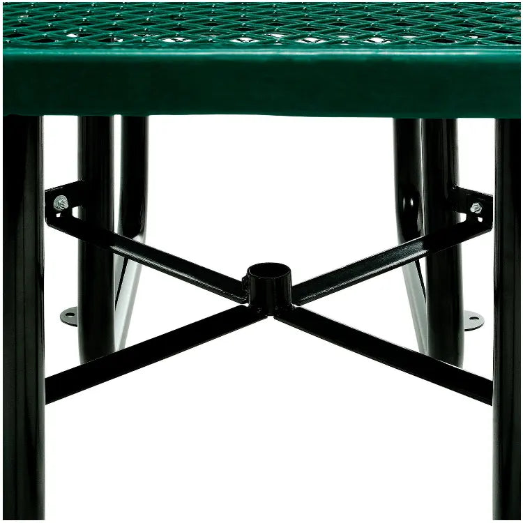 Square Picnic Table Surface Mount Expanded Metal | Picnic Table & Seat | Model PT197-Taimco