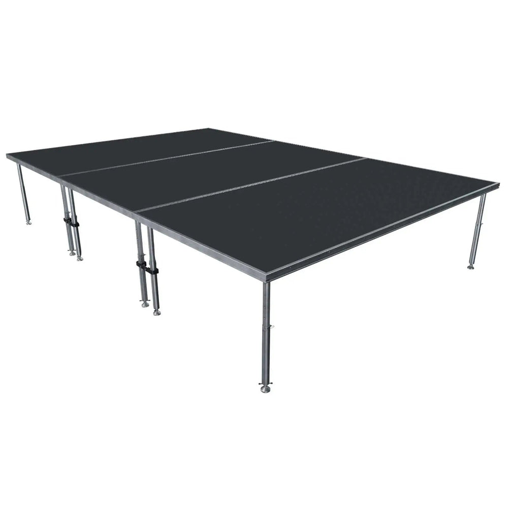Stage Platform 8X12 Feet Portable and Height Adjustable & Black Stage Skirts Model STA3458X12-Taimco