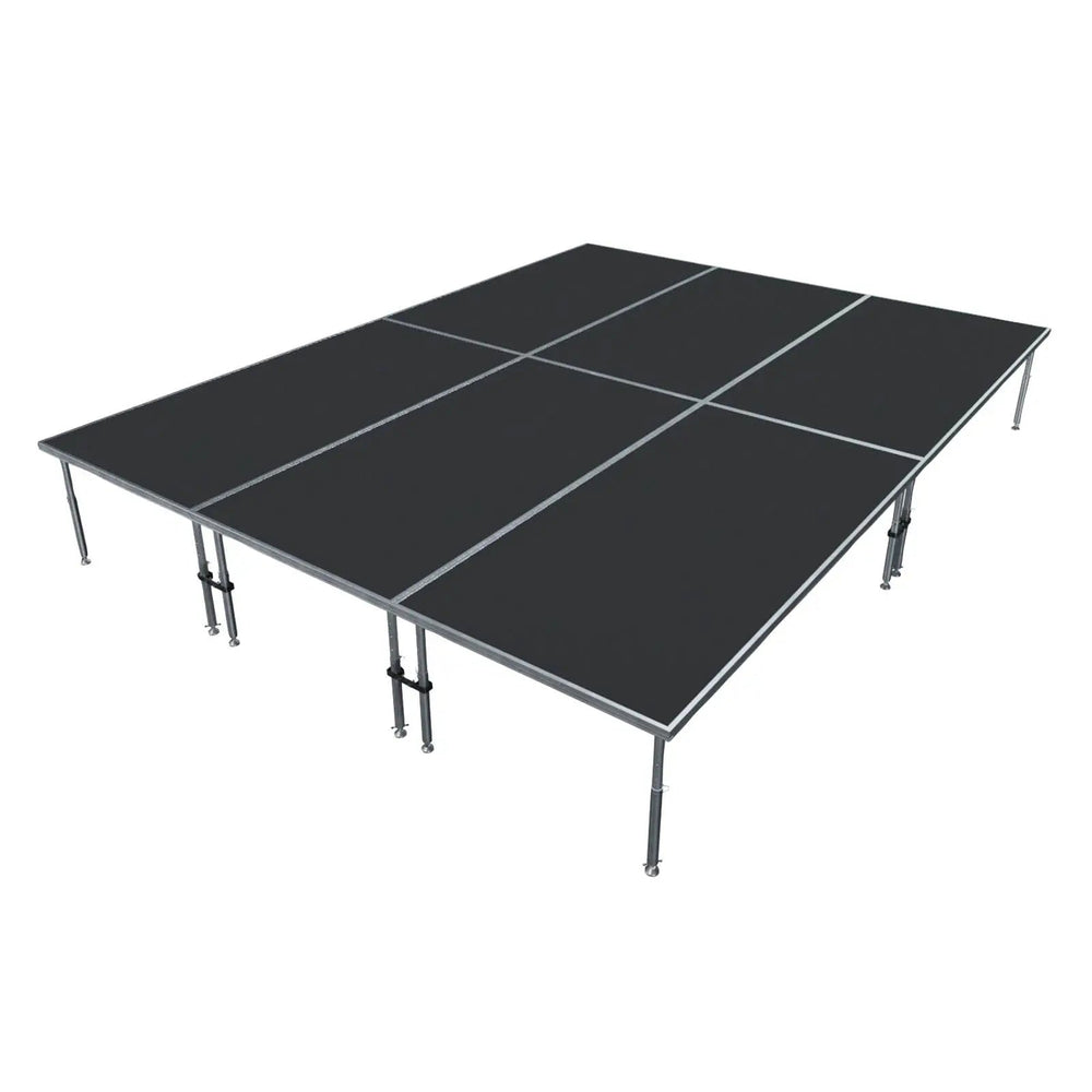 Stage Platform 8X12 Feet Portable and Height Adjustable & Black Stage Skirts Model STA3458X12-Taimco