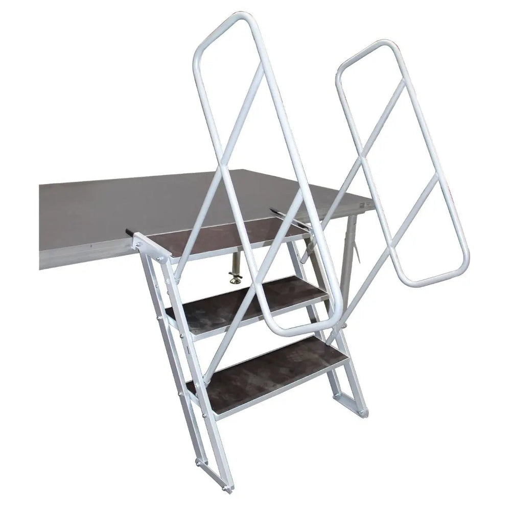 Stage Platform 8X8 Feet Portable and Height Adjustable with Black Stage Skirts Model STA3428X8-Taimco