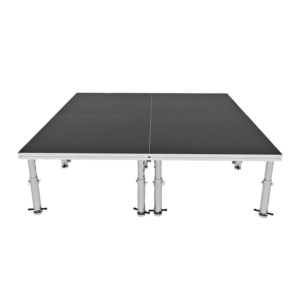 Stage Platform 8X8 Feet Portable and Height Adjustable with Black Stage Skirts Model STA3428X8-Taimco