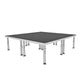 Stage Platform 8X8 Feet Portable and Height Adjustable with Black Stage Skirts Model STA3428X8-Taimco