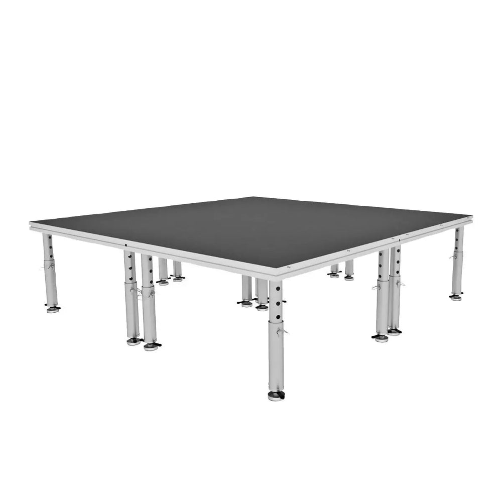 Stage Platform 8X8 Feet Portable and Height Adjustable with Black Stage Skirts Model STA3428X8-Taimco