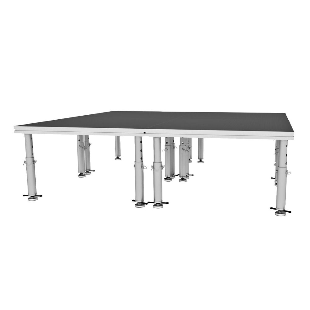 Stage Platform 8X8 Feet Portable and Height Adjustable with Black Stage Skirts Model STA3428X8-Taimco