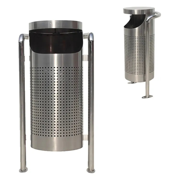 Stainless Steel Round shape Garbage Bin | Special Design and Standing Feature | Model WR223-Taimco