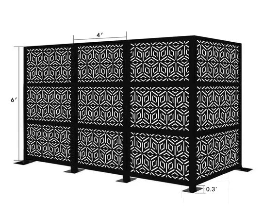 Laser Cut Diamond Design Metal Privacy Screen - PP603 | Taimco